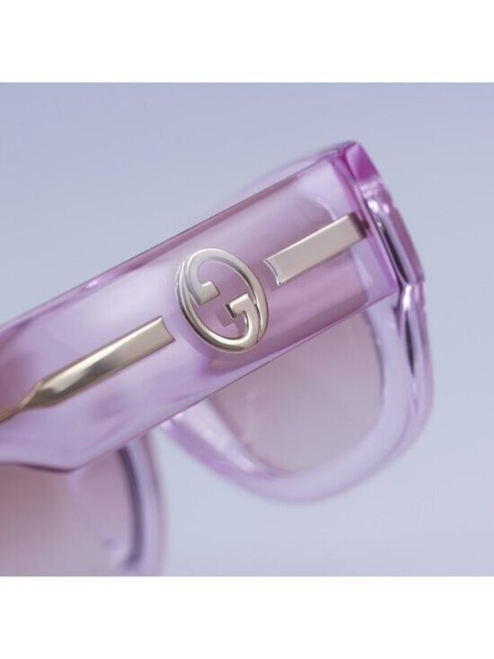 Gucci GG1558SK 003 Sunglasses Pink Rectangle Frame, Burgundy Lenses main image 7